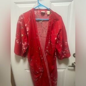 Smithsonian Institution Vintage Japan Kimono 100% Cotton Robe With Tie Size S